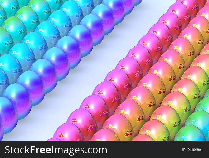 Colorful, Easter eggs, a top view