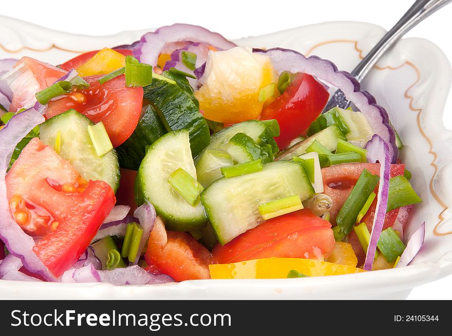 Summer salad from fresh vegetables