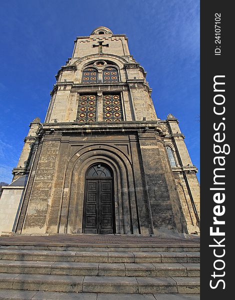 The belfry of Holy Assumption Cathedral in Varna. The belfry of Holy Assumption Cathedral in Varna.