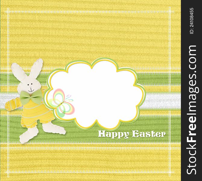 Easter Greeting Card With Rabbit