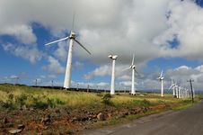 Old Ruined Windmills On Big Island, Hawaii Royalty Free Stock Image