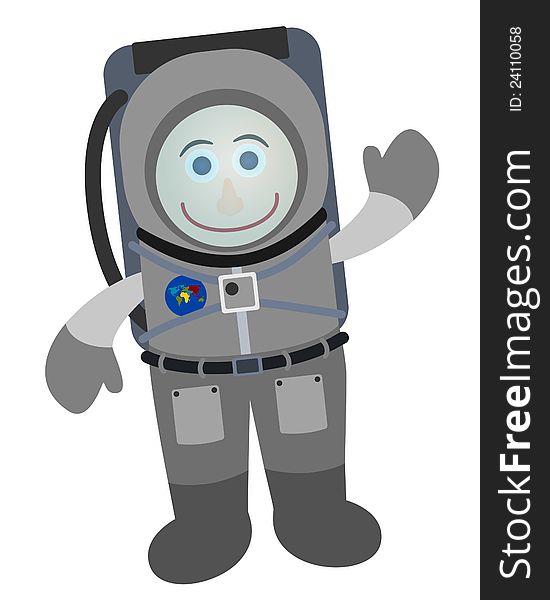 An illustration of a cute cartoon astronaut