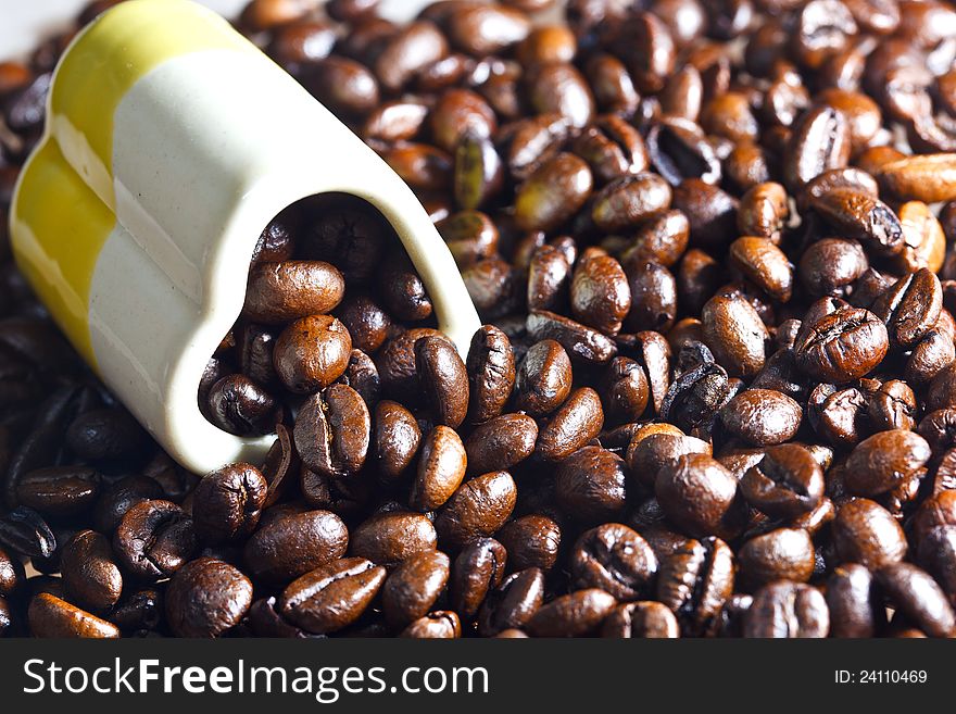 Brown coffee, background texture, close-up as background