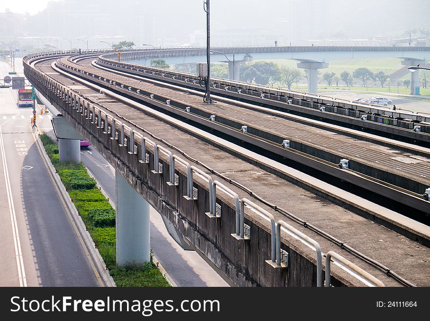 A railroad Bridge in Taiwan. This bridge is near the rail terminal which is next to a zoo in Taipei.