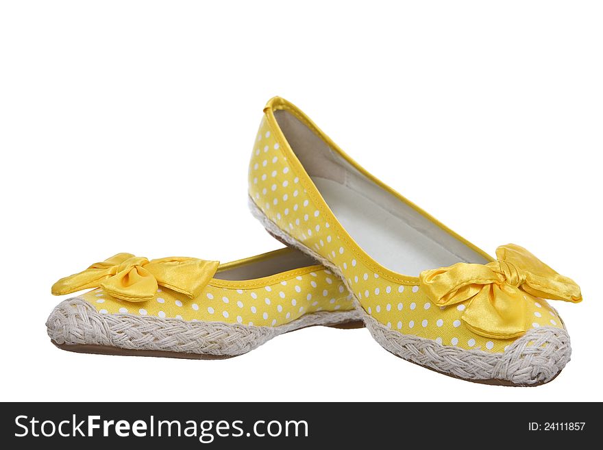 Cheerful summer shoes, isolated on white background. Cheerful summer shoes, isolated on white background.