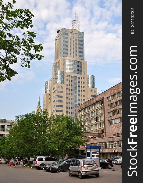 The new skyscraper in Moscow. City landscape.