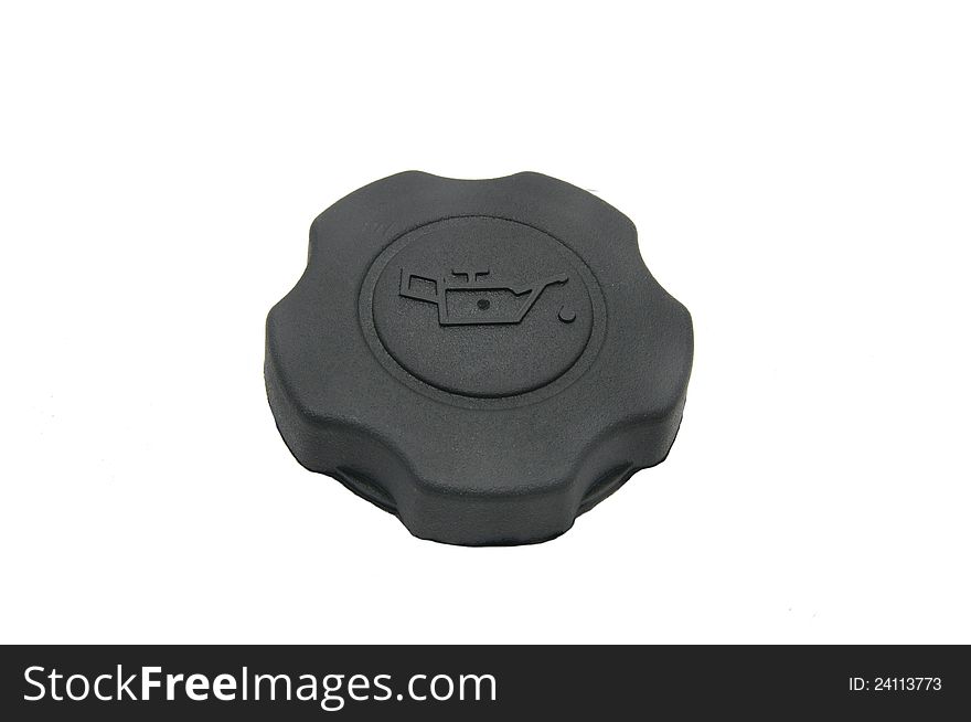 Engine oil cap on a white background. Engine oil cap on a white background