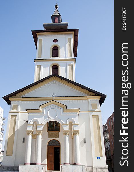 Beautiful orthodox church in a Romanian town