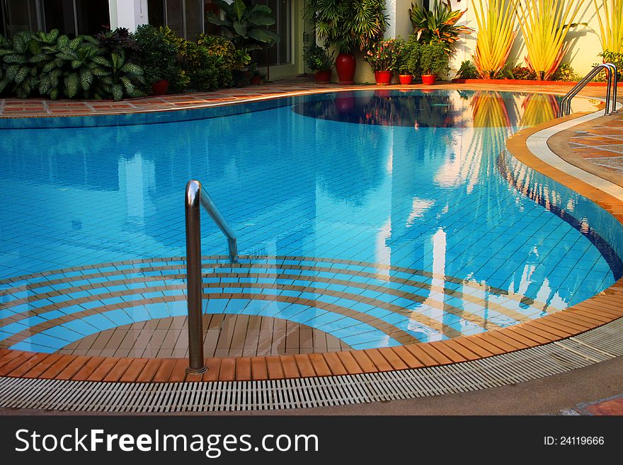 Swimming pool of the tropical luxury resort. Swimming pool of the tropical luxury resort