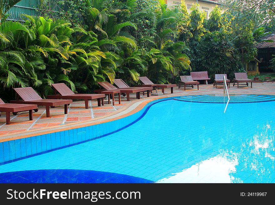 Swimming pool of the tropical luxury resort. Swimming pool of the tropical luxury resort