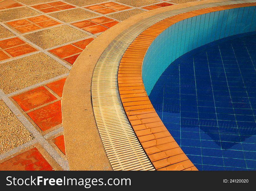 Floor of swimming pool in the luxury resort