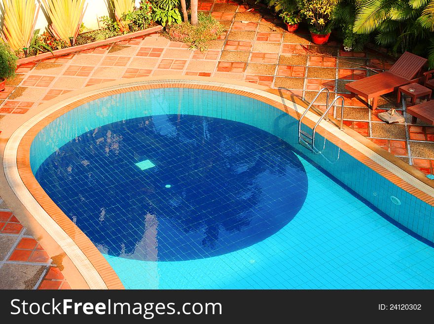 Swimming pool of the tropical luxury resort. Swimming pool of the tropical luxury resort