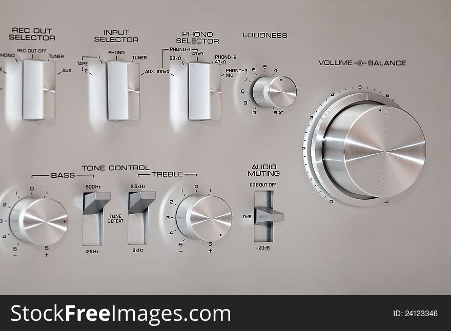 Analog Stereo Volume Knob Control with buttons and tumblers