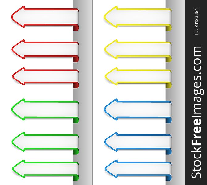 Set of colorful pointing arrows for site usage and other needs. Set of colorful pointing arrows for site usage and other needs