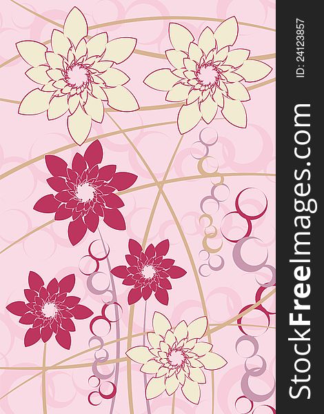Abstract flowers on grunge background vector illustration. Abstract flowers on grunge background vector illustration.