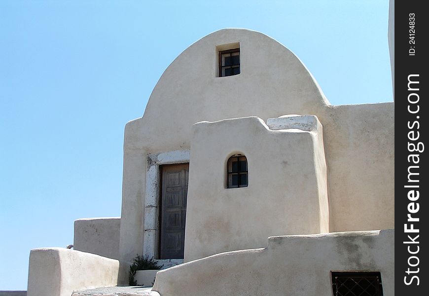 A typical building on the Greek Island of Satorini. A typical building on the Greek Island of Satorini