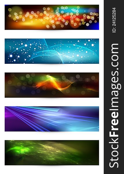 Set of vector  elegant iridescent banners. Set of vector  elegant iridescent banners.