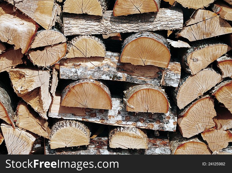 Fire wood stacked to dry. Fire wood stacked to dry