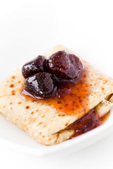 Pancakes With Jam Stock Images