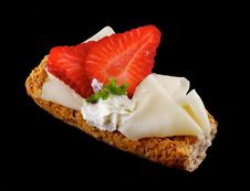 CreaspBread Sandwich With Cheese And Strawberry Stock Photography CreaspBread Sandwich With Cheese And Strawberry Stock Photography