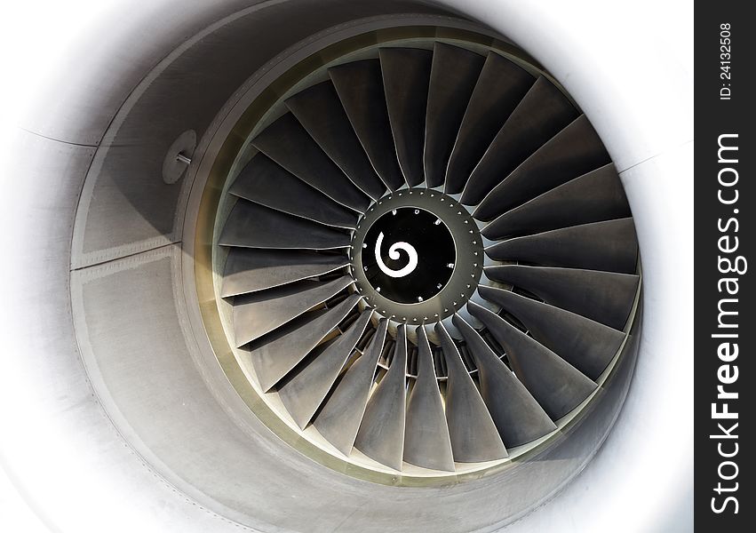 Boeing Aircraft engine with symbols.