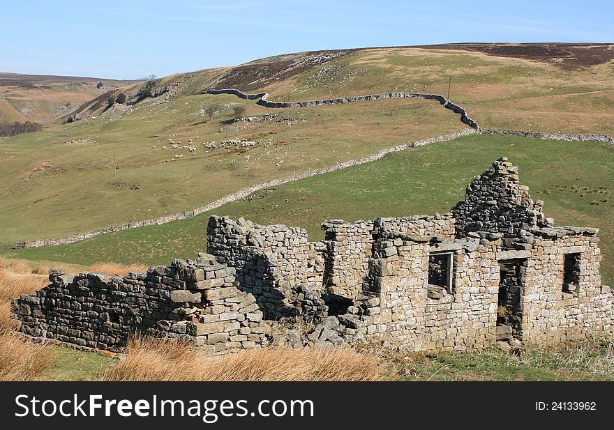 Ruined stone barn in the Yorkshire Dales. Ruined stone barn in the Yorkshire Dales