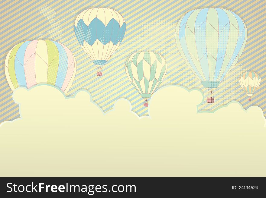 Vector vintage background with ballons. Vector vintage background with ballons