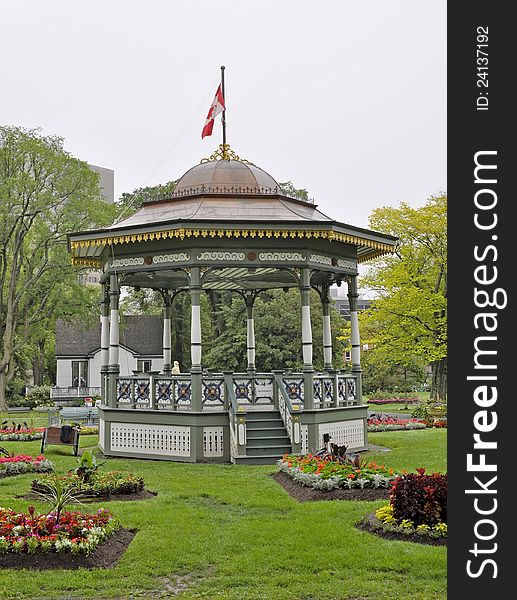 The gazebo at the Public Gardens in Halifax Nova Scotia. The gazebo at the Public Gardens in Halifax Nova Scotia