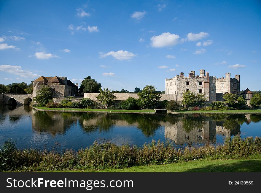 The historic building of leeds castle 
in kent in england. The historic building of leeds castle 
in kent in england