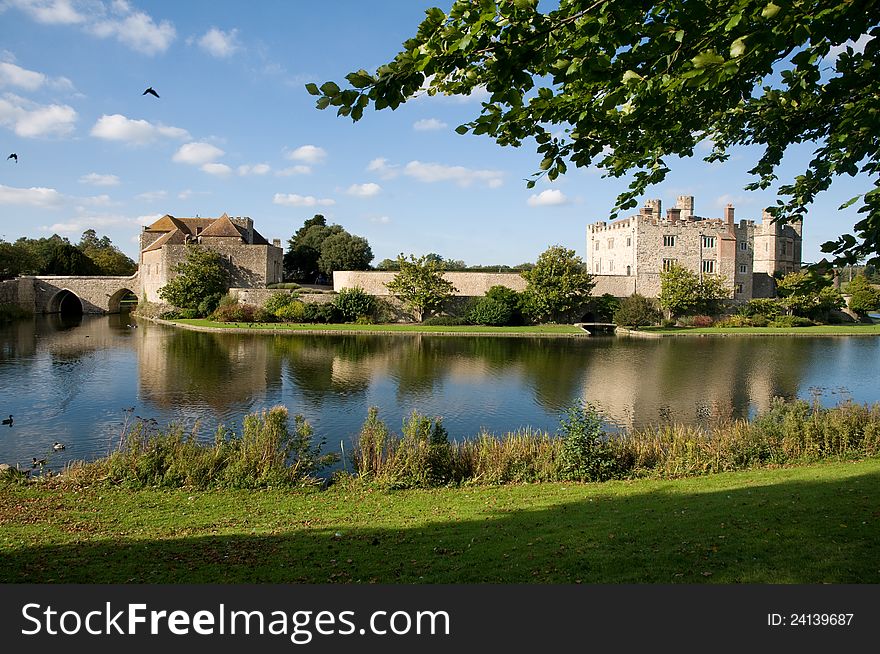 The historic building of leeds castle in kent in england. The historic building of leeds castle in kent in england