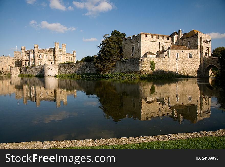 The historic building of leeds castle 
in kent in england. The historic building of leeds castle 
in kent in england