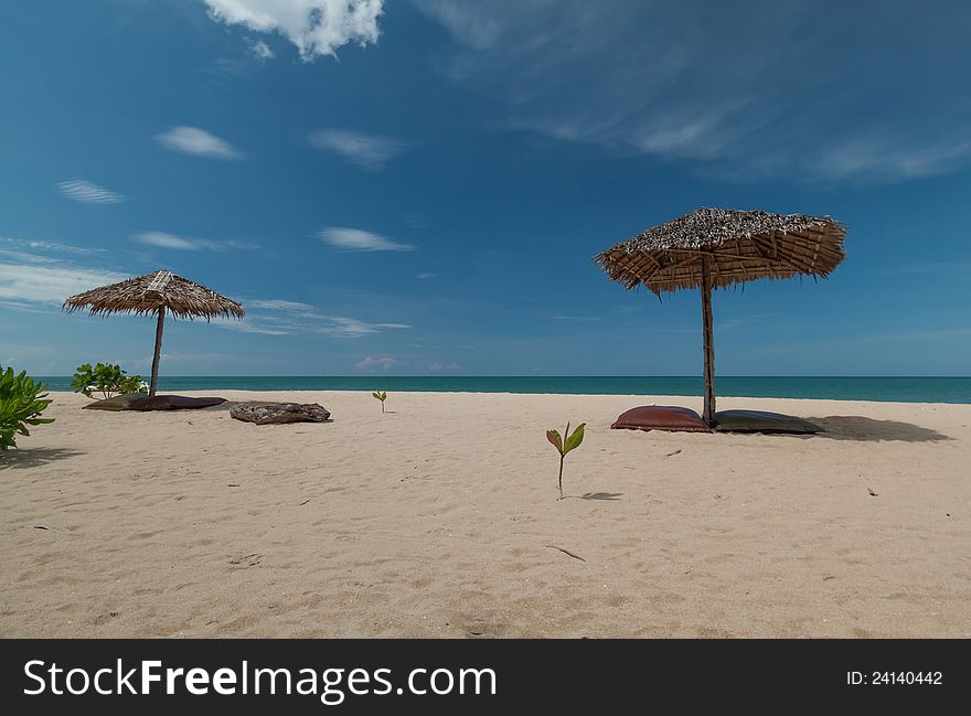 Umbrella and beautiful beach