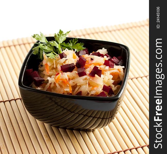 Crispy sauerkraut with diced beets