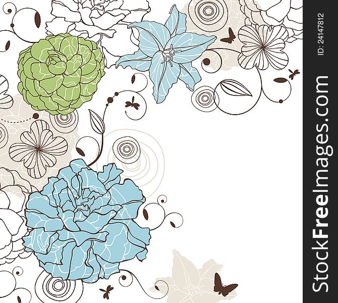 Abstract cute lovely floral background vector illustration