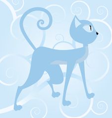 Blue Cat On Spiral Background Stock Photo Blue Cat On Spiral Background Stock Photo