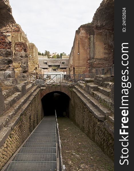 Roman amphitheatre in Pozzuoli, Naples, Italy