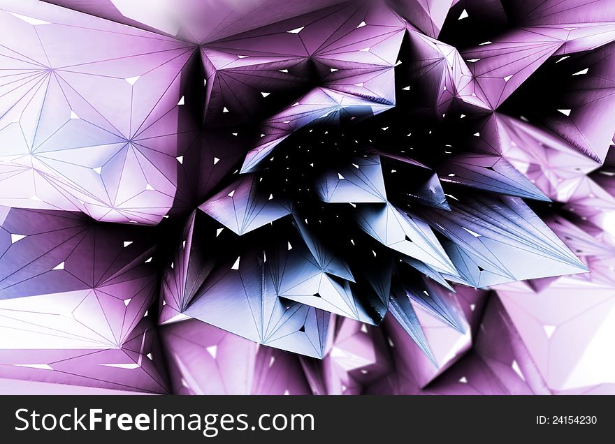 Triangular abstract blossom shaped as ice element. Triangular abstract blossom shaped as ice element