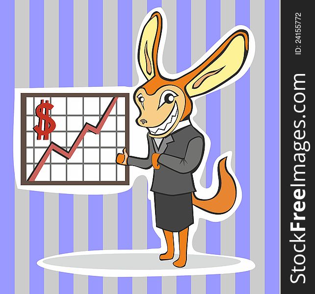 Financial director fox Thumbs up vector illustration