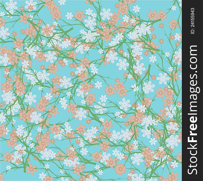 Floral background with flowering branches