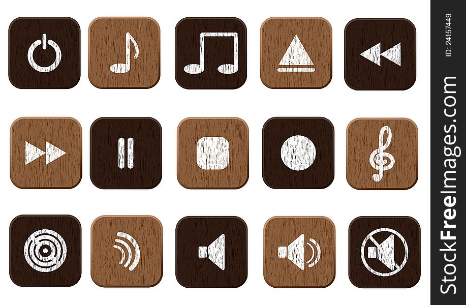 15 music icons set. Vector illustration eps8