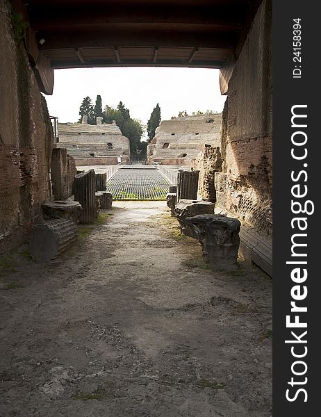 Roman amphitheatre in Pozzuoli, Naples, Italy