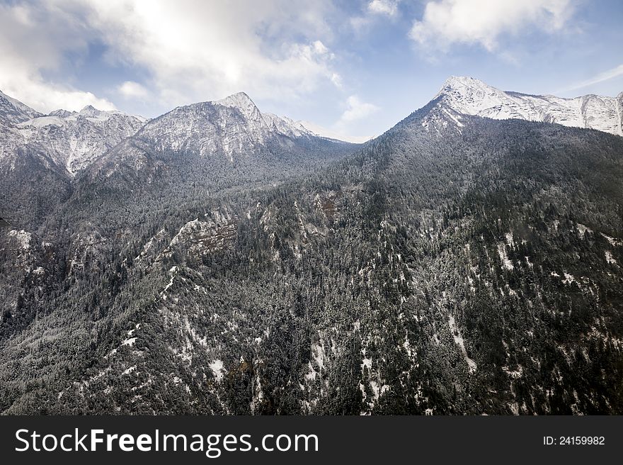 Himalayan mountain during spring time