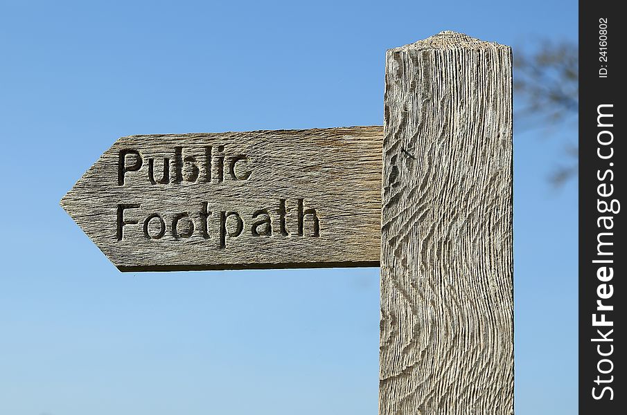 A sign indicating a public footpath