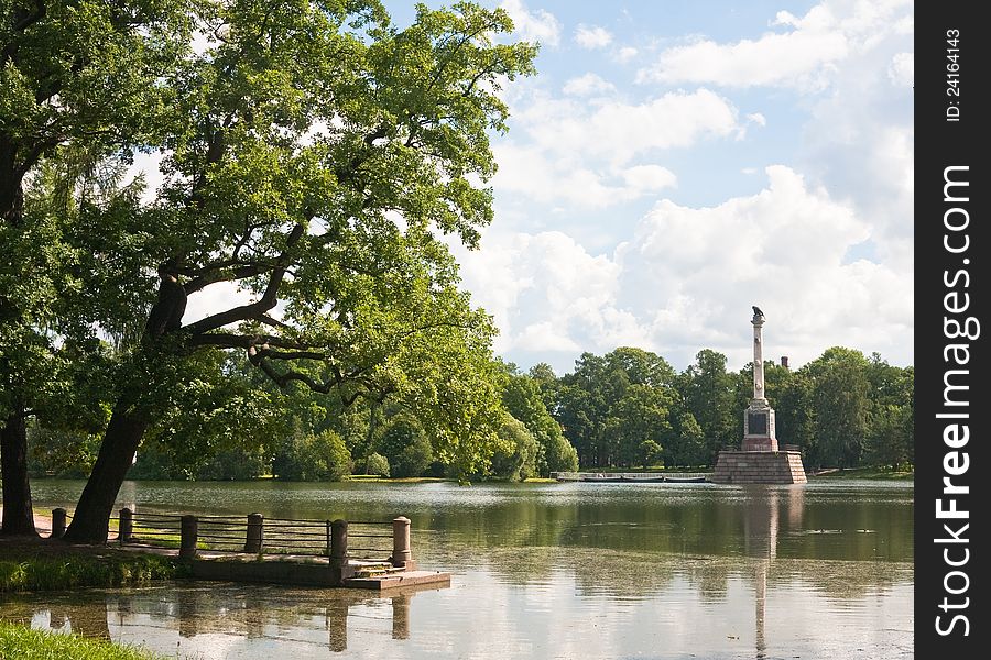 Chesme Column in Tsarskoye Selo. Russia