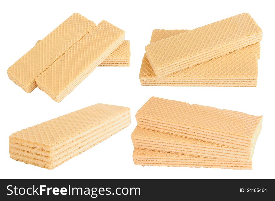 Wafers isolated on a white background