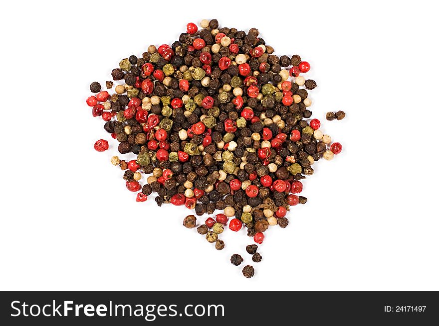 Assorted  allspice  on white background