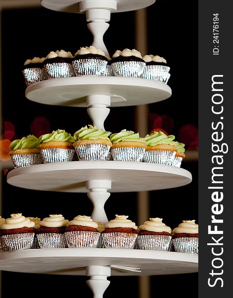 Miniature cupcakes at a wedding