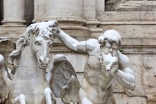 Detail Of Trevi Fountain In Rome. Royalty Free Stock Image