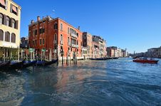 Embankment Of The Grand Canal. Venice, Italy. Royalty Free Stock Photo