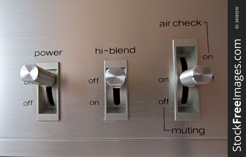 Analog electrical switch tumbler control closeup